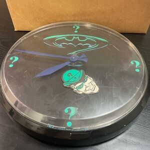 Vintage 1995 Batman Forever Wall Clock Riddler DC Comics The Swinger Plastic